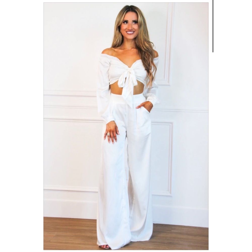 Bella and Bloom Caught Feelings Satin Two Piece Set